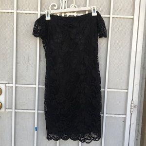 Black Off the Shoulder Lace Dress